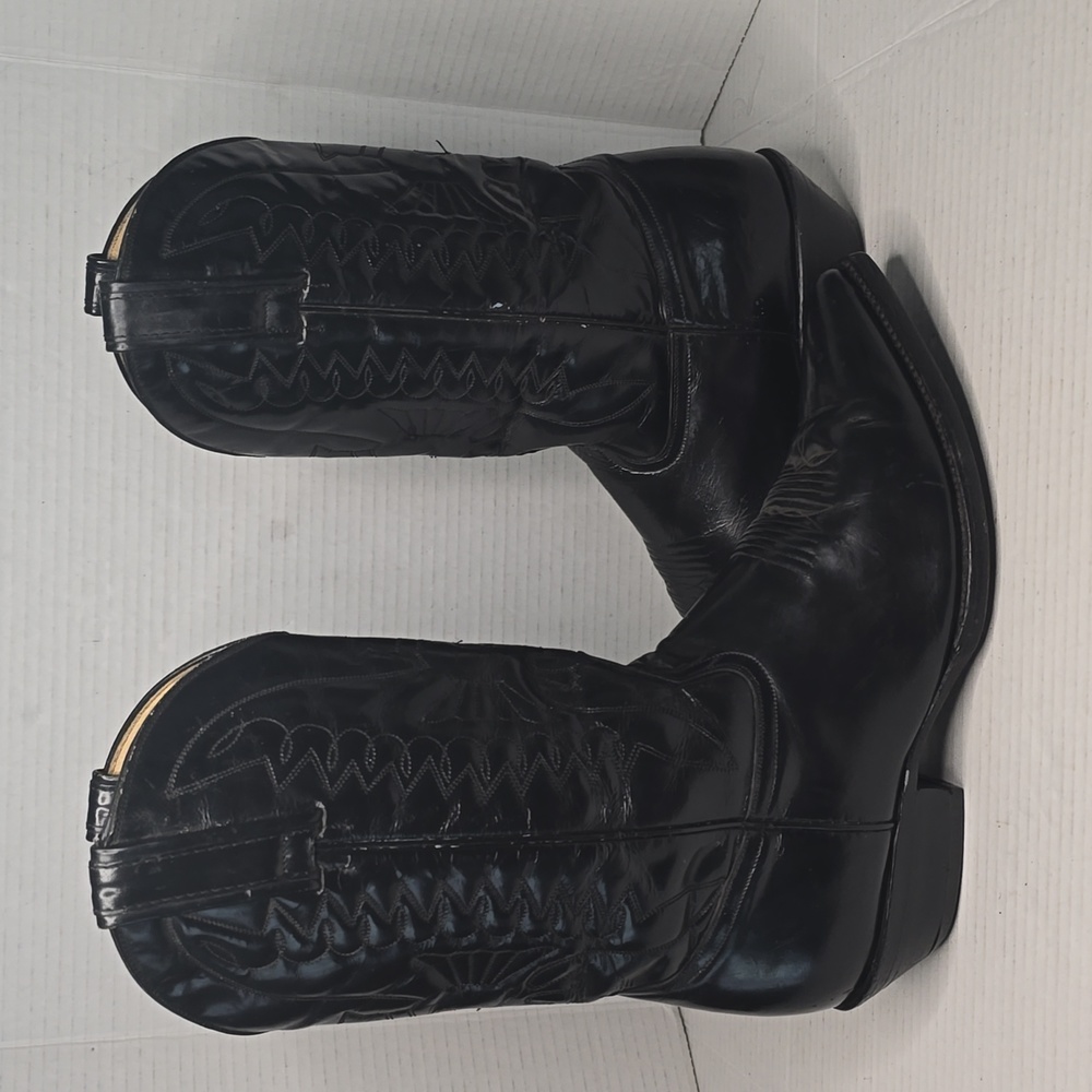 Caborca Black Leather Tooled Western Cowboy Boot Size 28 | 10.5